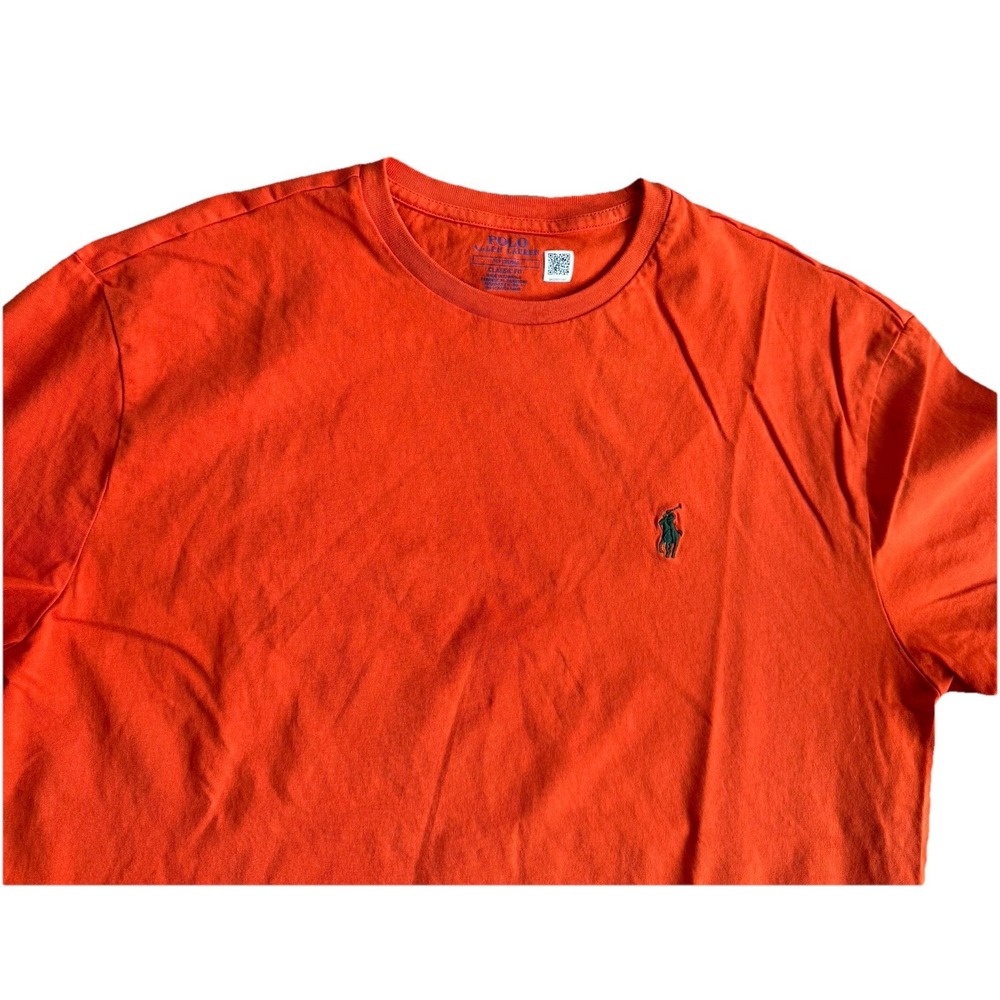 Polo Ralph Lauren Mens Adult Medium Cotton Orange Classic Short Sleeve Shirt